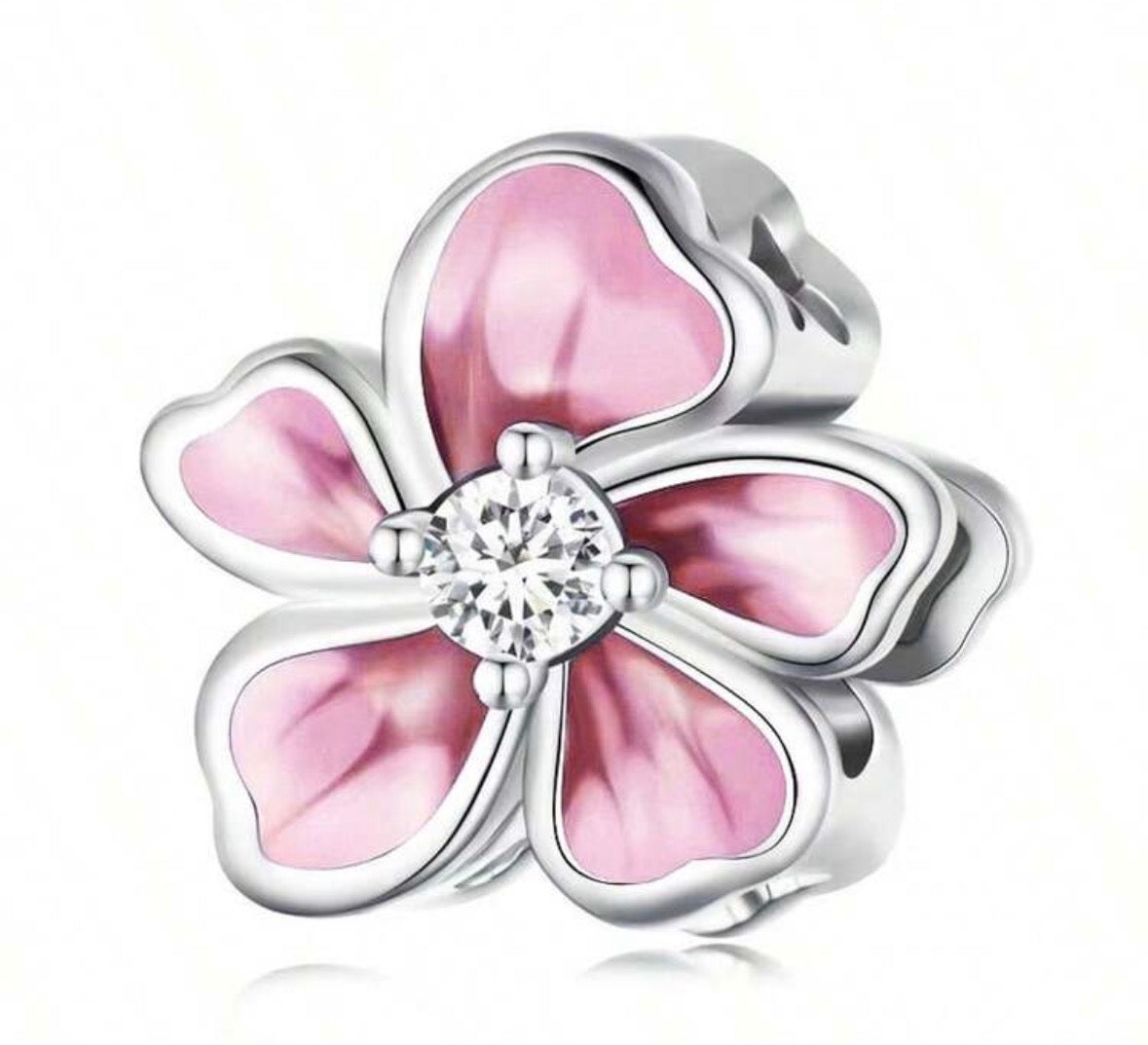 Pink flower charm
