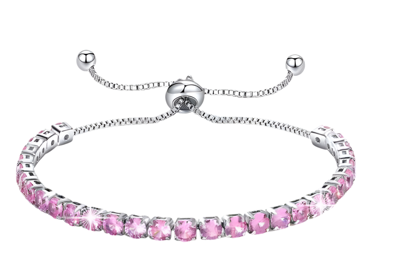 Pink adjustable Sophie tennis bracelet