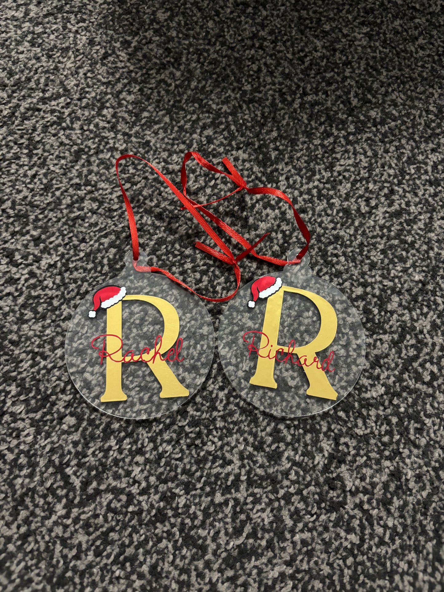 Christmas initial Santa bauble