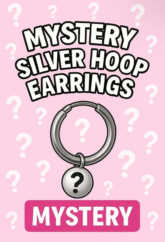 1 pair of mystery sterling silver huggie hoops