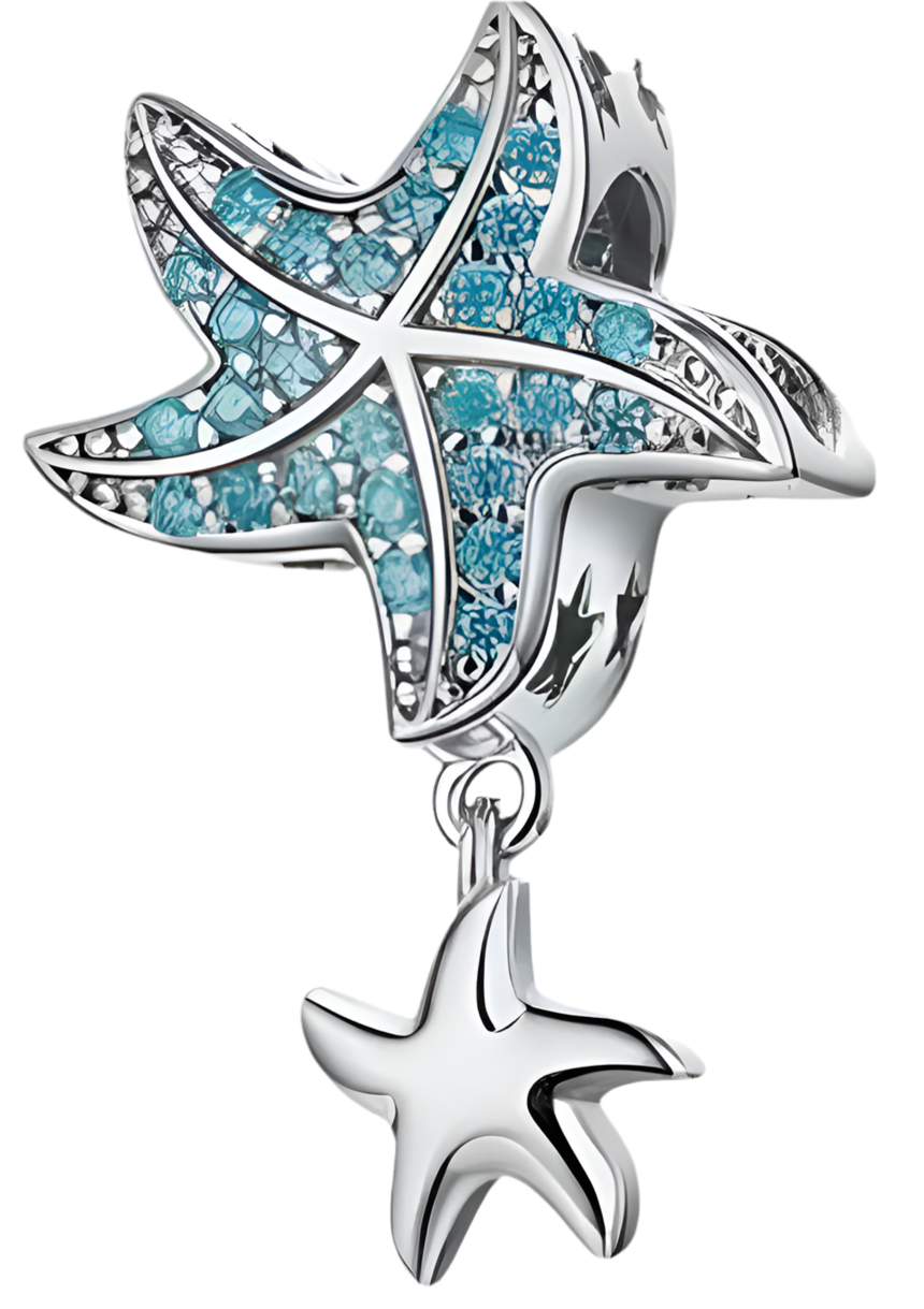 Blue starfish charm