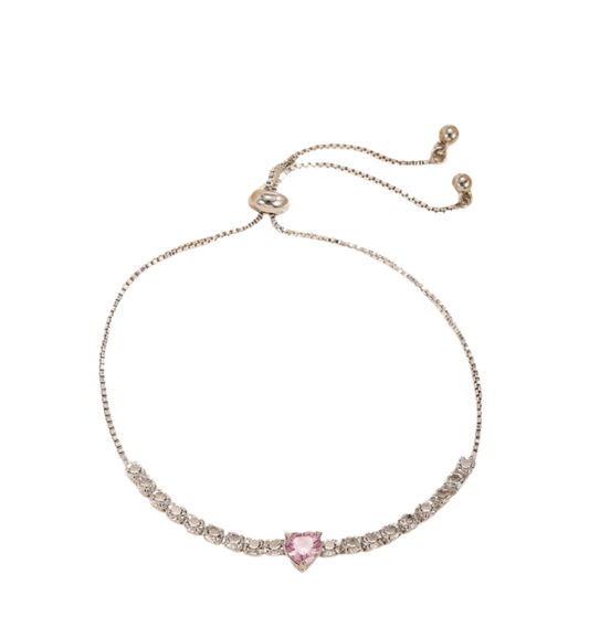 Adjustable heart tennis bracelet