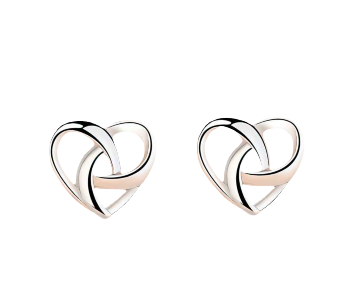 Loop through heart earrings