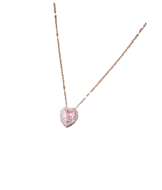 Love bomb necklace silver and pink