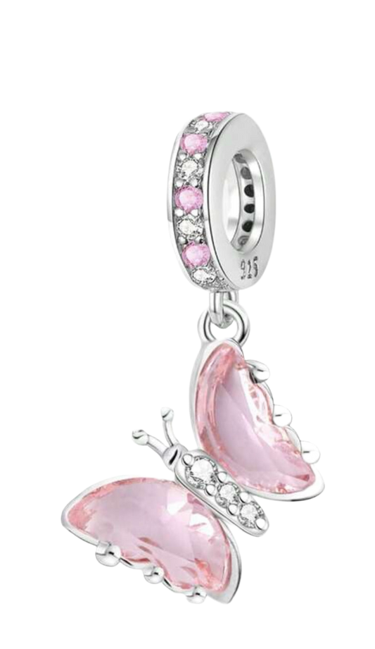 Pink butterfly charm