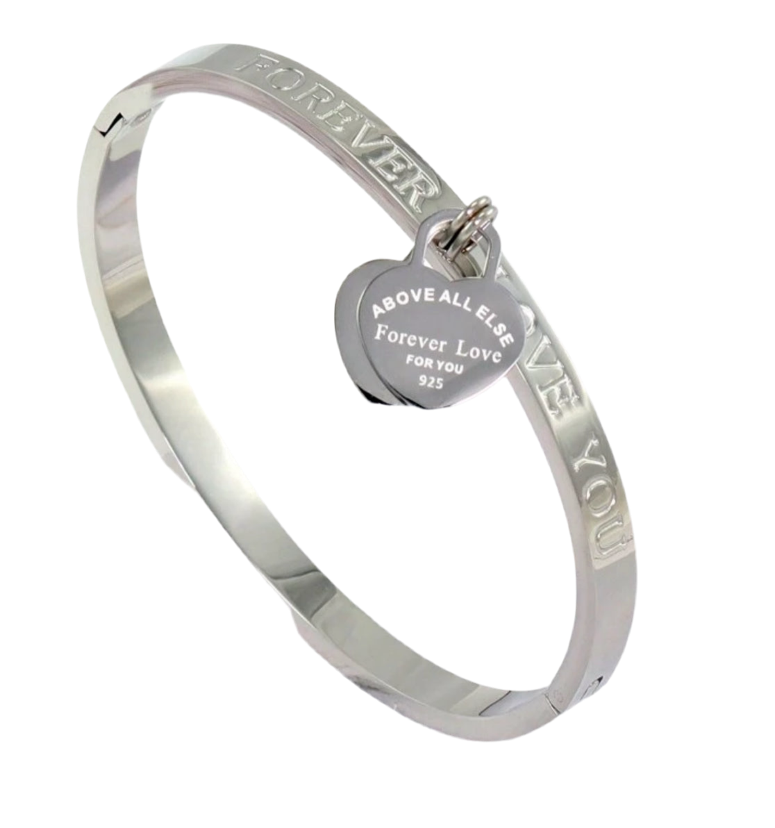 Silver forever love bangle