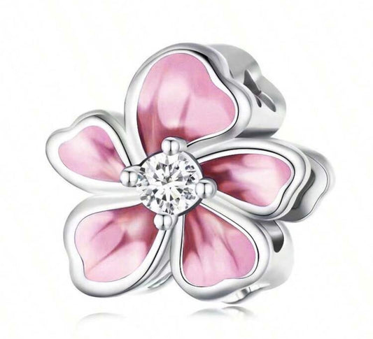 Pink flower charm