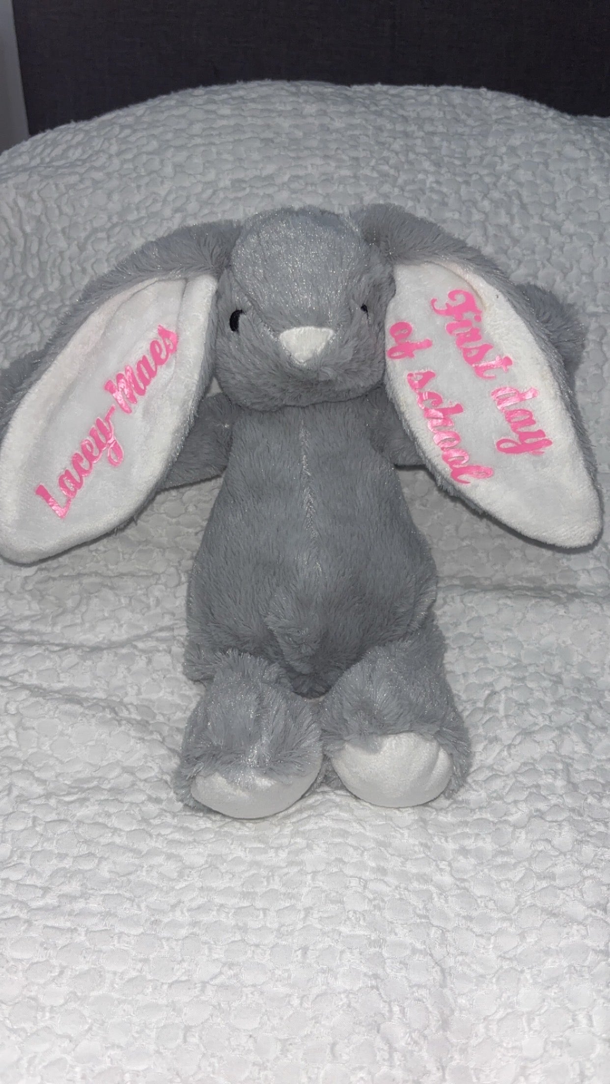 Personalised rabbit teddy bear