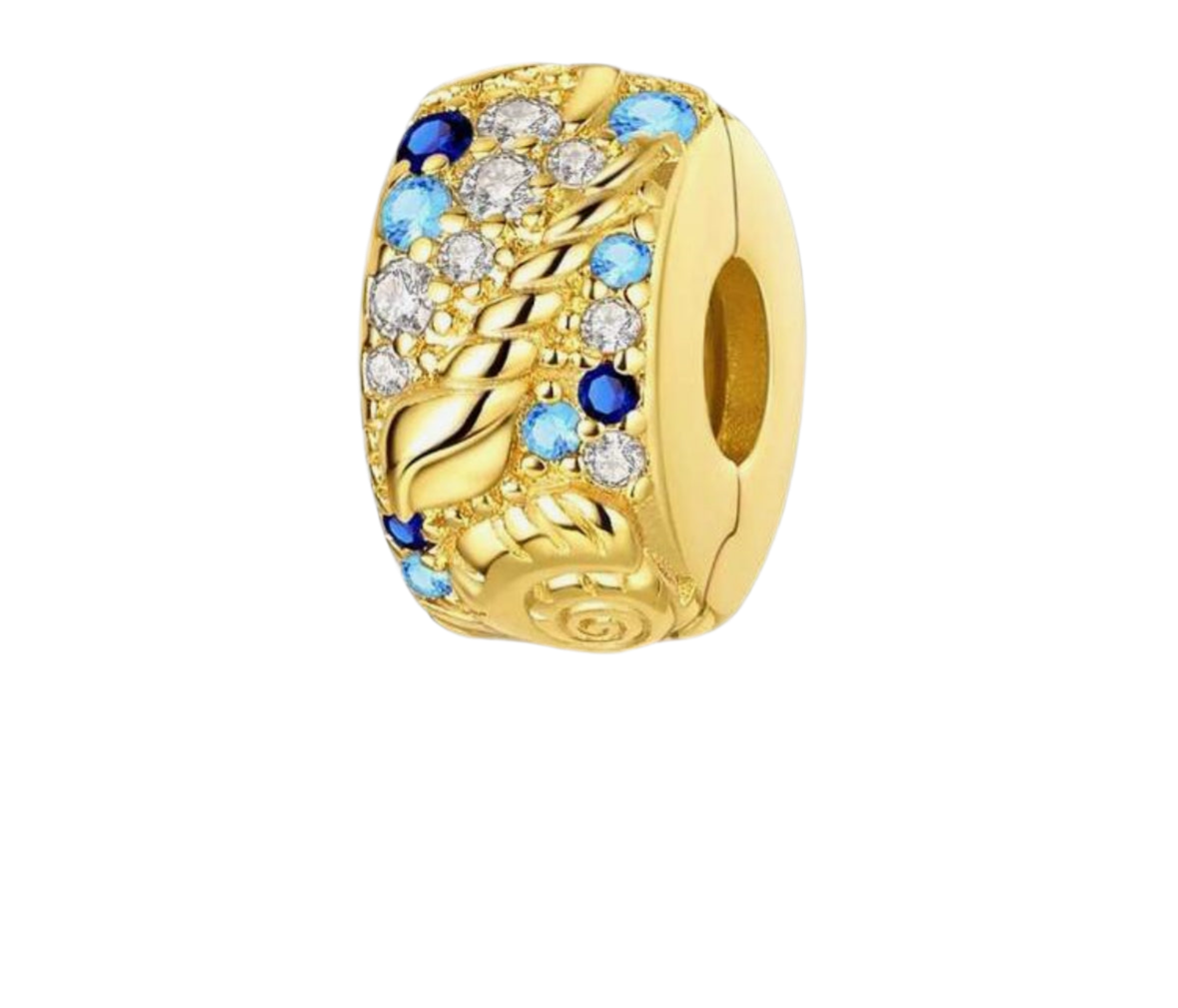 Gold ocean clip charm