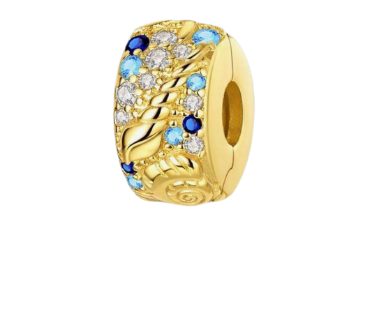 Gold ocean clip charm