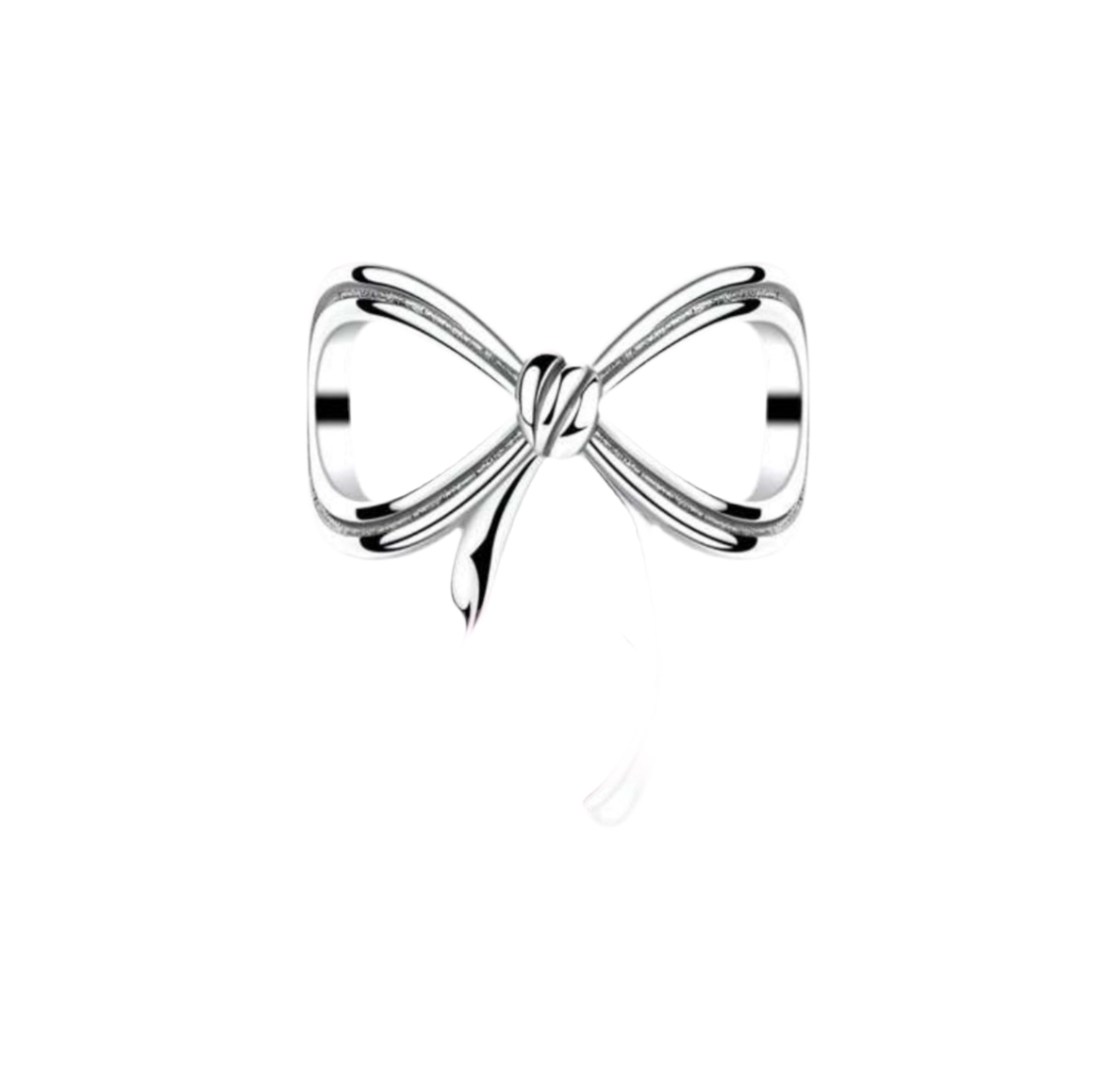 Silver bow charm