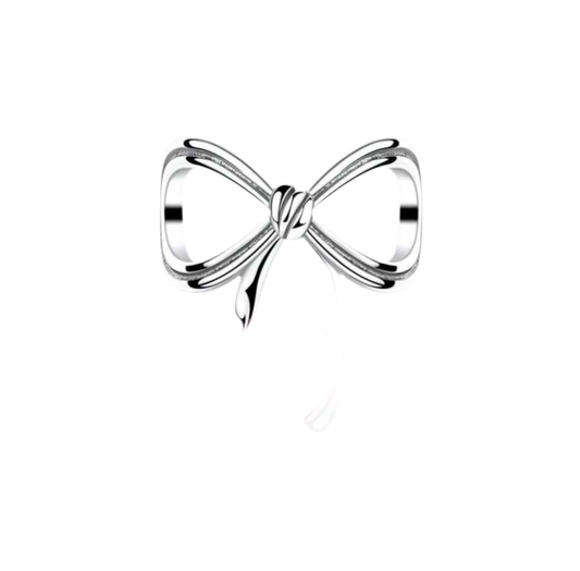 Silver bow charm