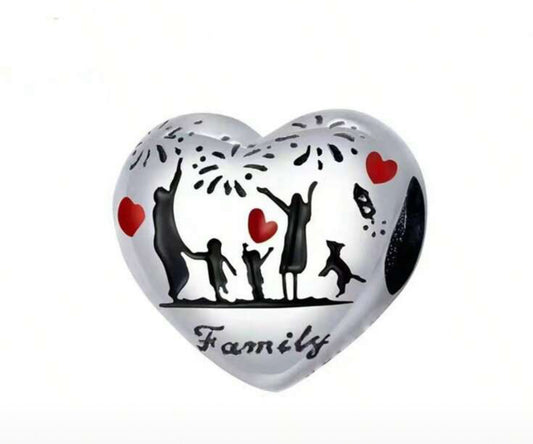 Family heart charm