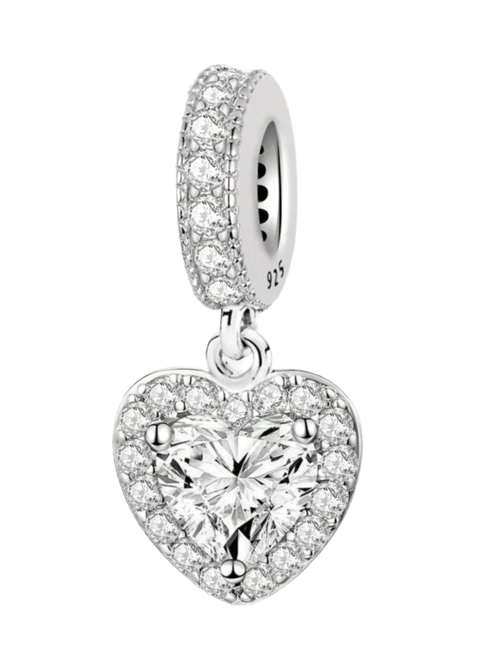 Diamonte heart charm