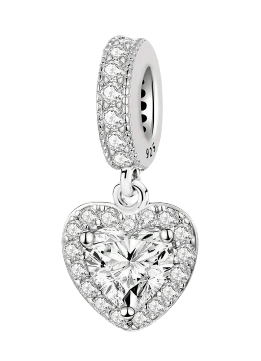 Diamonte heart charm