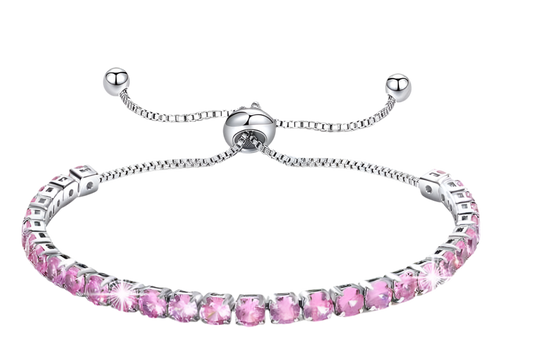 Pink adjustable Sophie tennis bracelet