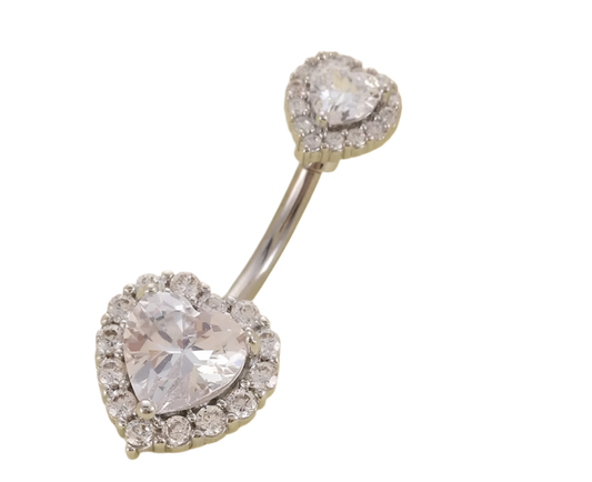 Silver love bomb belly bar