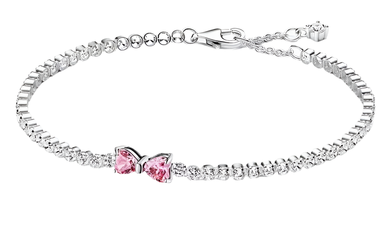 Pink bow tennis bracelet 🎀