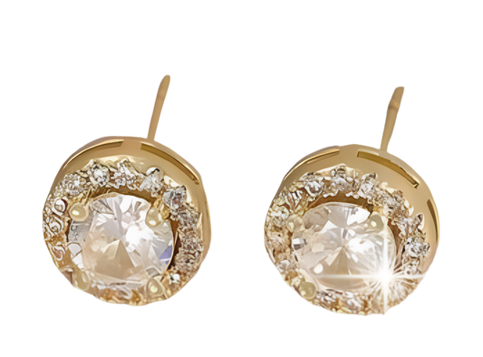 Dainty gold stud earrings