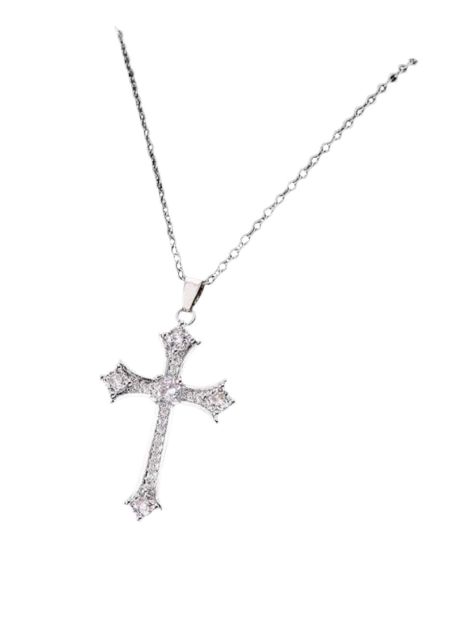 Silver cross necklace