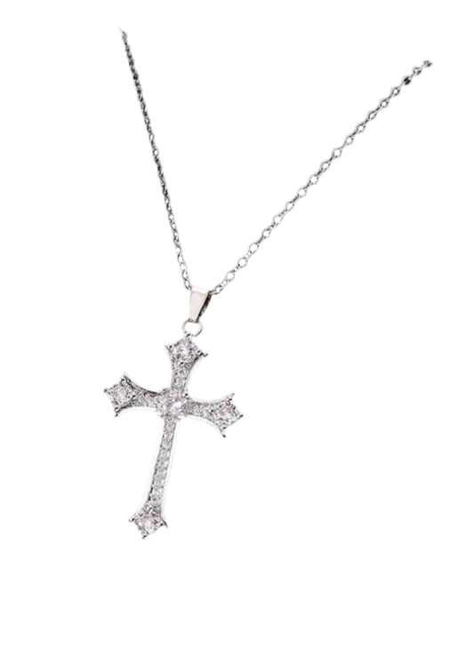 Silver cross necklace