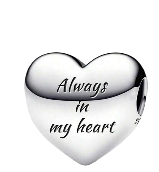 Always in my heart charm