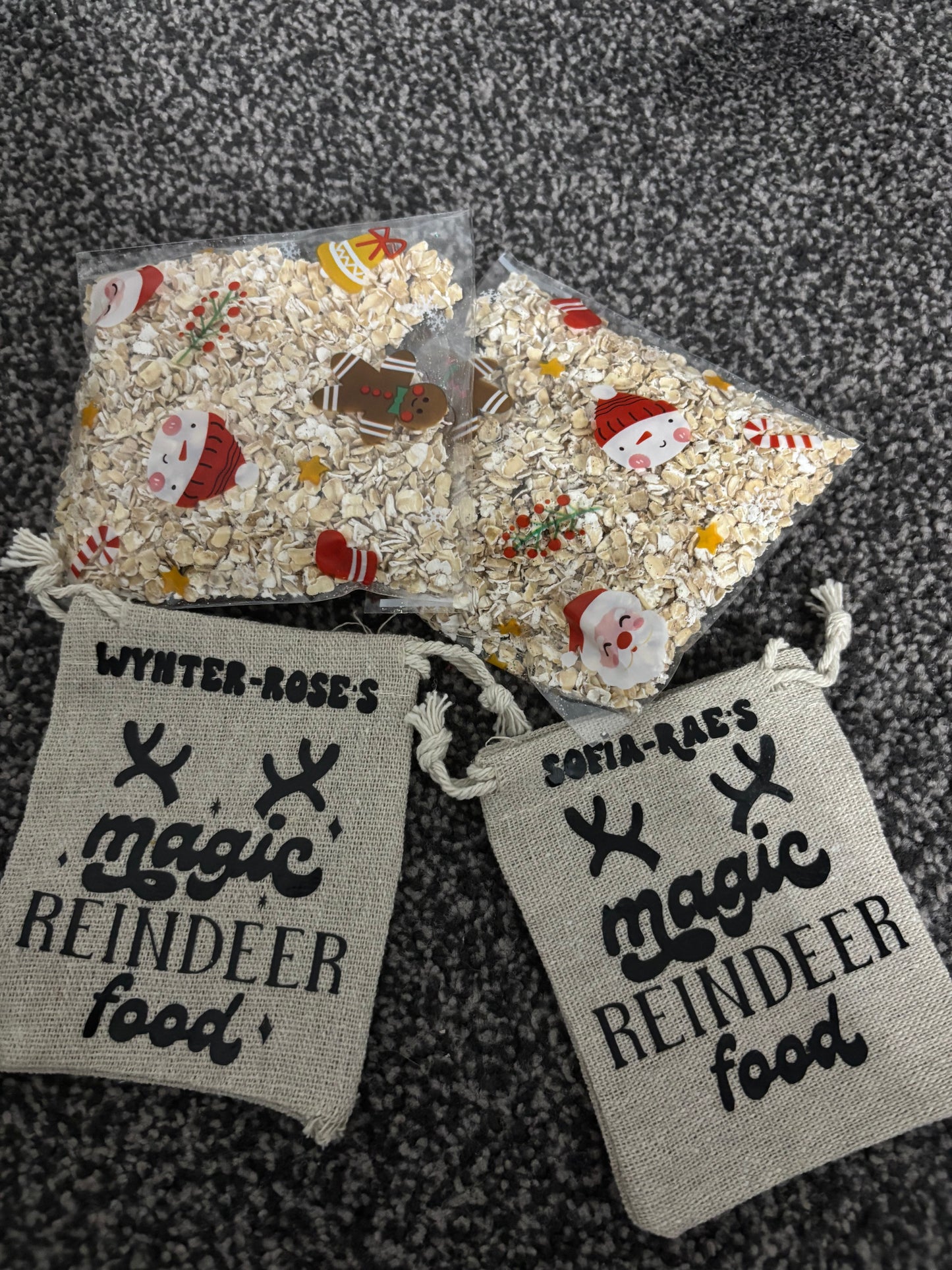Personalised reindeer food bag