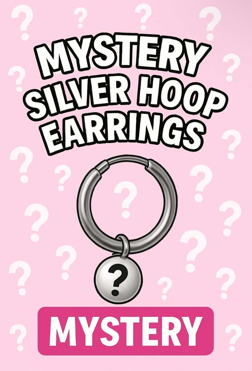 1 pair of mystery sterling silver huggie hoops