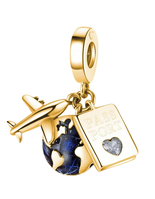 Gold travel charm